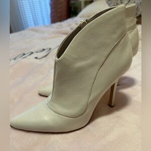 Aldo Cream Pointed-Toe Stiletto Ankle Boots